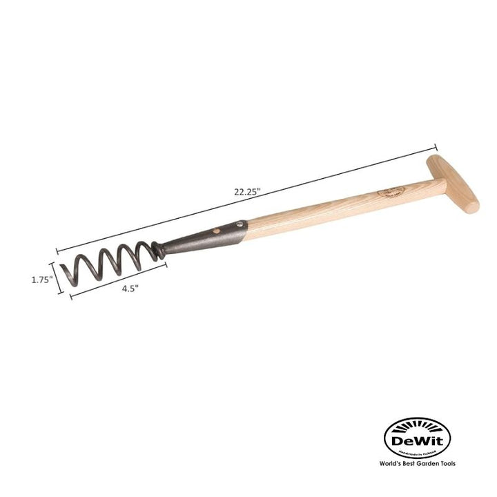 DeWit Corkscrew Weeder, Long T Handle