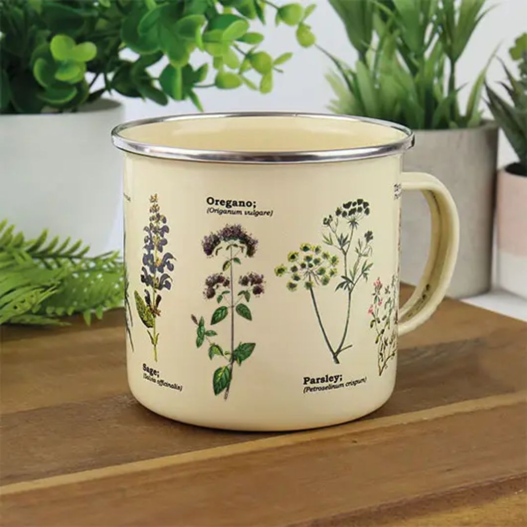 Herb Enamel Mug