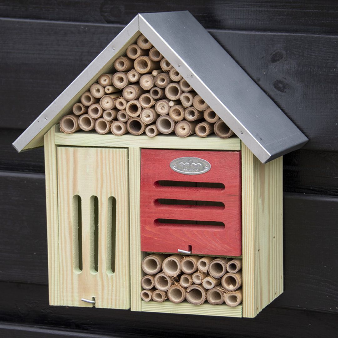 insect hotel, mounted on a wall