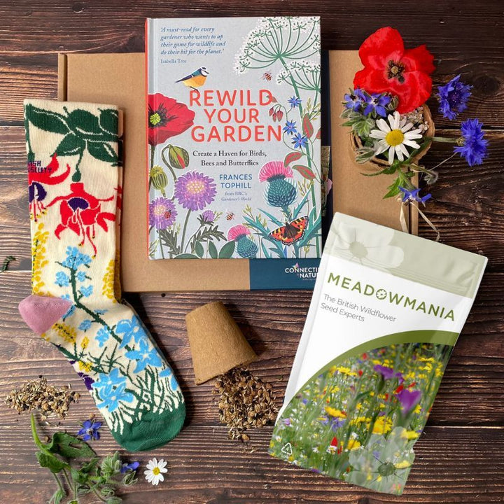 Wildflower Seeds, Nature Socks & Book Gift Box